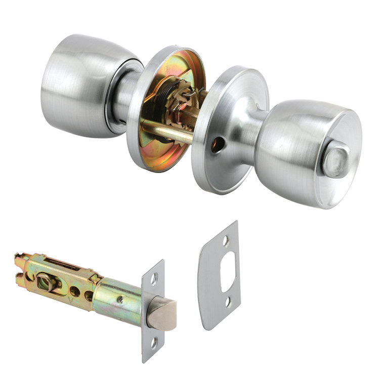 Privacy Knob, Fits 2-3/8 In. And 2-3/4 In. Backset, Tulip, Satin