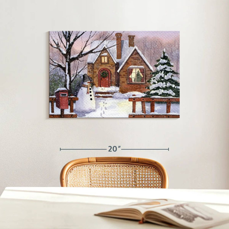 Bonhomme de neige Lelend Winter House, H 16 po x l 24 po