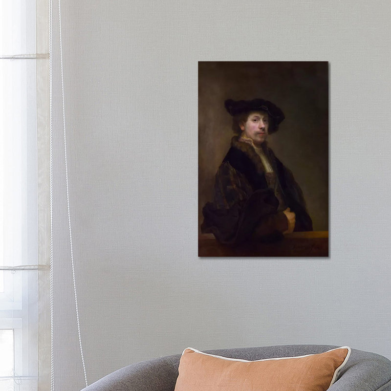 Self Portrait At The Age Of 34 1640 by Rembrandt Van Rijn - Wrapped Canvas Print, 66.04cm H x 45.72cm W x 1.905cm D