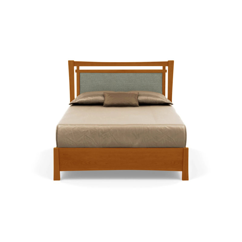Monterey Upholstered Bed, California King, Ebony Leather, Autumn Cherry
