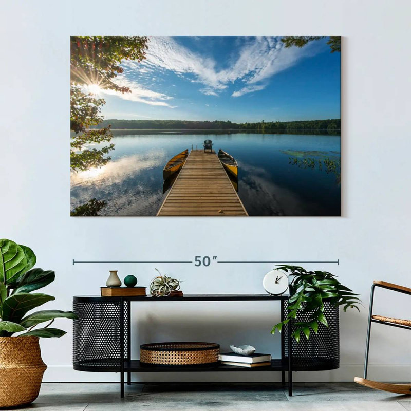 Dock on placid lake Aletra, H 34 po x l 51 po
