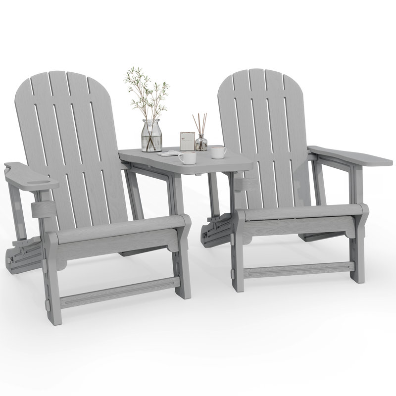 2-Person Outdoor Adirondack Chair, Gray