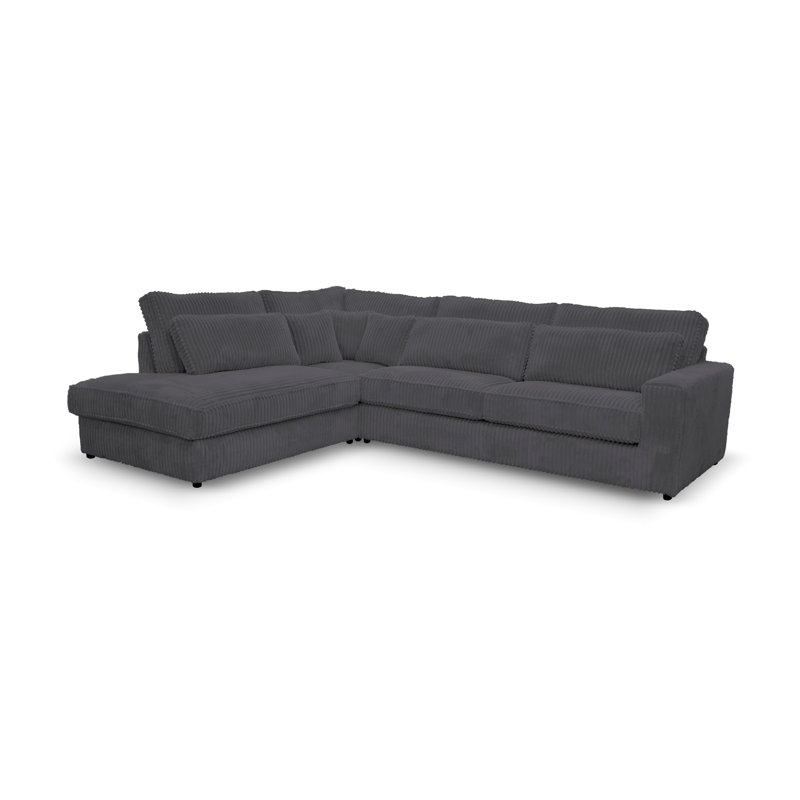 Aazim 4 Seater Corner Sofa , Left facing, Gunmetal