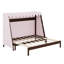 Lit maison avec lit gigogne, tablette de rangement, tente et lumière-129388376