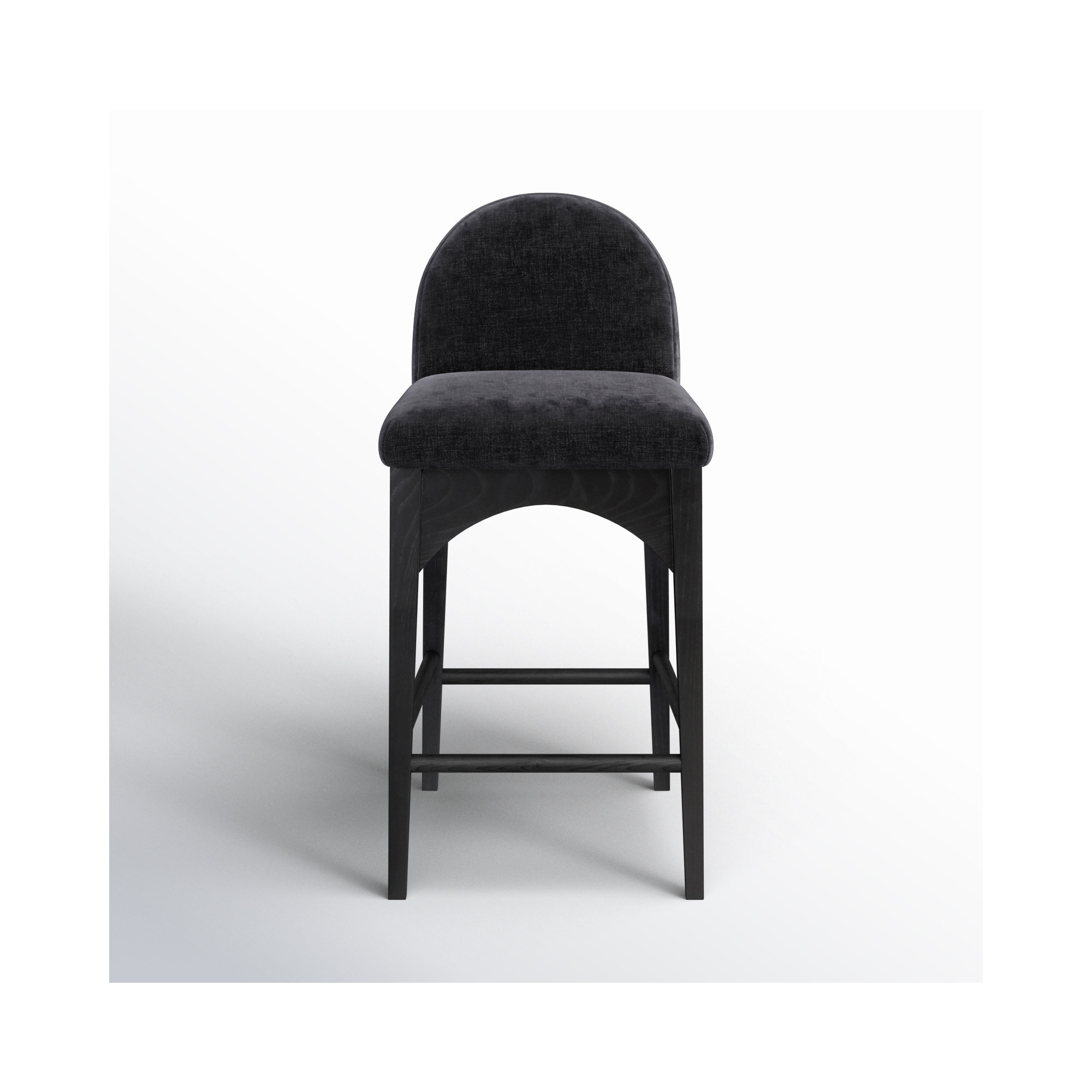 Beppo Counter Stool, Black, Black Chenille