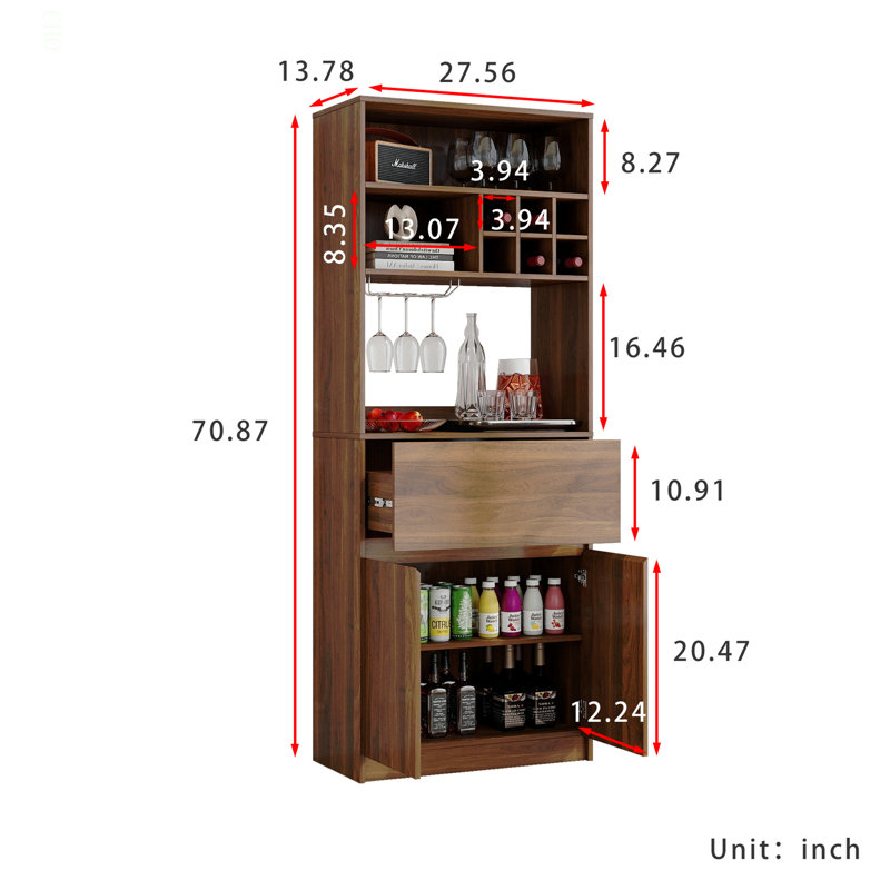 Kitchen wine cabinet, multi-functional storage cabinet
