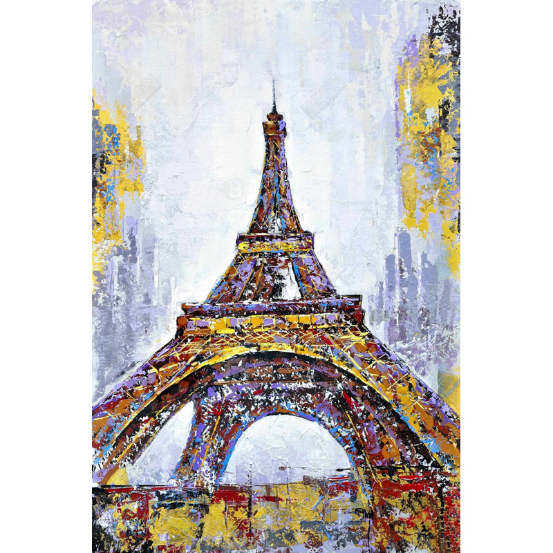 Abstract Paint Splash Eiffel Tower - Metal Print for Home Decor
