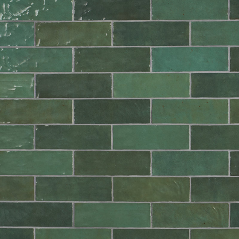 Carrelage mural en céramique émaillée 3 po x 8 po Karma (38 pièces 5,38 pieds carrés / caisse), Vert
