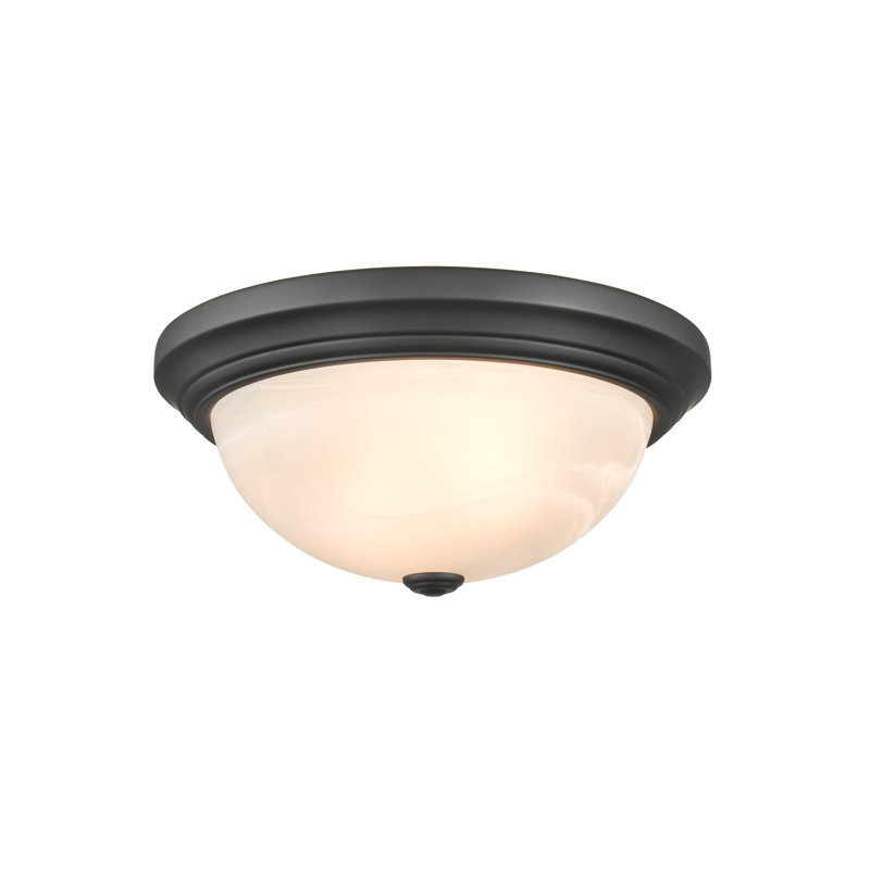 Andreyah Glass Flush Mount, Matte Black, 5.5'' H x 11'' W x 11'' D