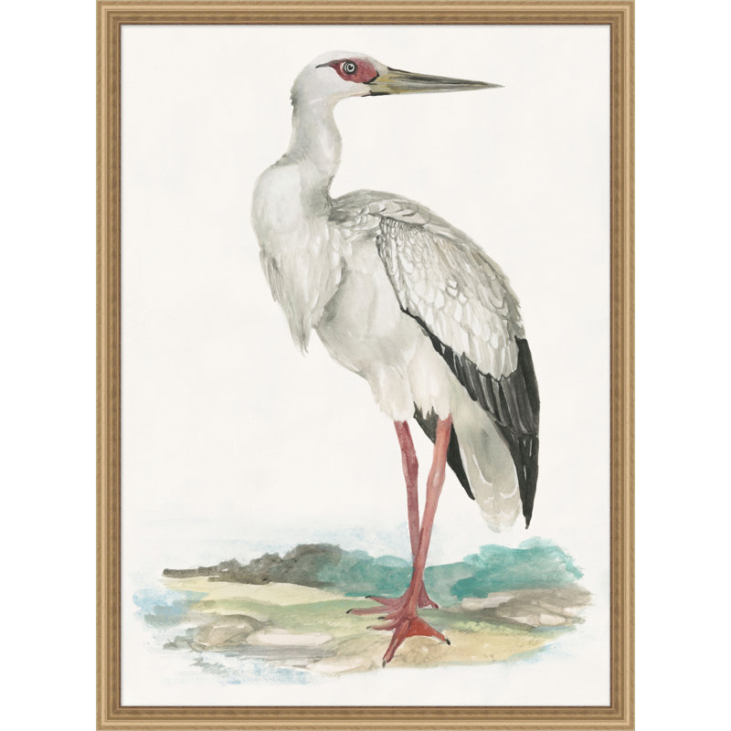 Oiseau d'eau 1 - Peinture encadrée sur papier