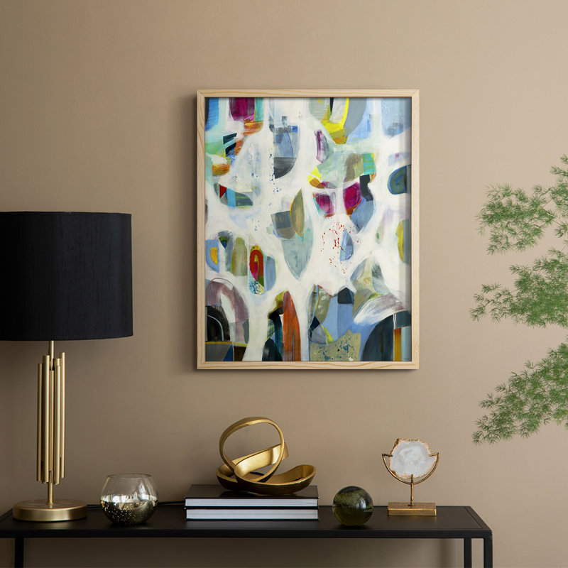 Interaction Framed Print - Solid Wood, 11" H x 9" W, Natural