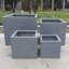 HORTICO Ribbed Light Concrete Square Planter-39265463-39265465