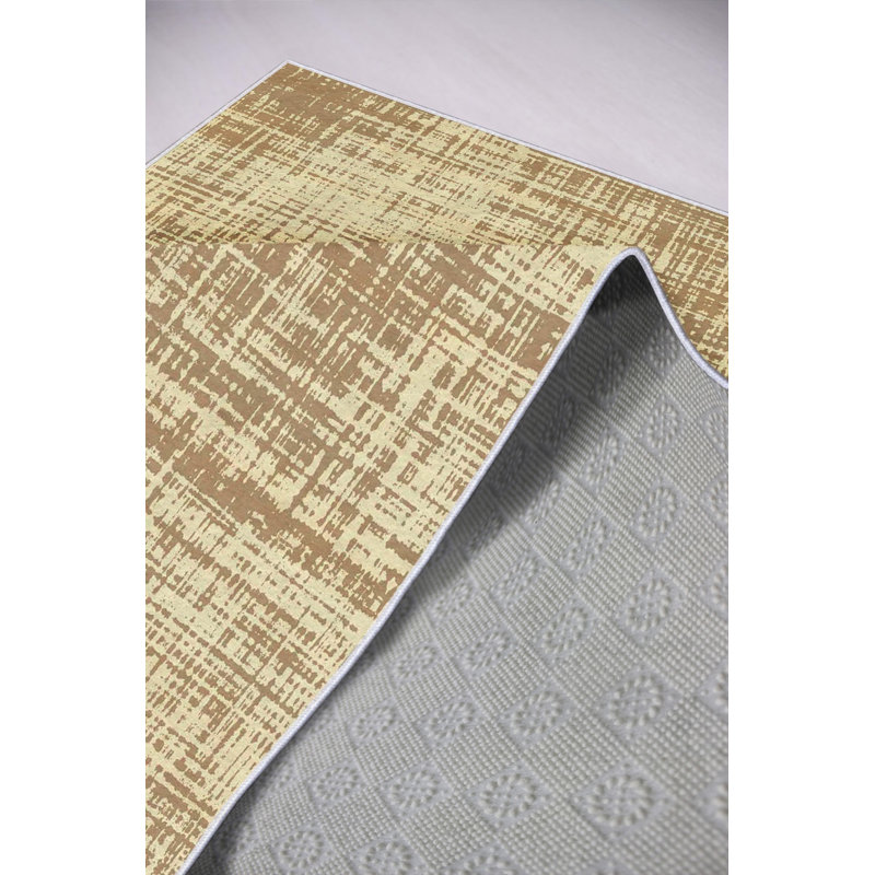 Antibacterial Hall Carpet, Latte Color, 39.4 x 78.7 inches | 100% Polyester, 650 g/m² | Eco-Friendly, Non-Slip PVC Dot Underside, Machine Washable | Perfect for Entryways & Living Rooms, Durable & Stylish Design