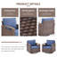 Ensemble de 2 fauteuils de jardin pivotants à bascule avec coussins en oléfine résistants à l'eau et table d'appoint-2009179714