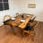 Junilla Live Edge Solid Walnut Dining Table – Handmade Farmhouse Kitchen Table with V-Shaped Wooden Legs-958667445