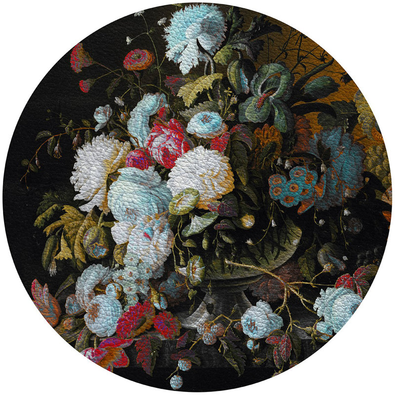 Bird Nest Floral 16'' Vinyl Placemat, Ochre Verdigris