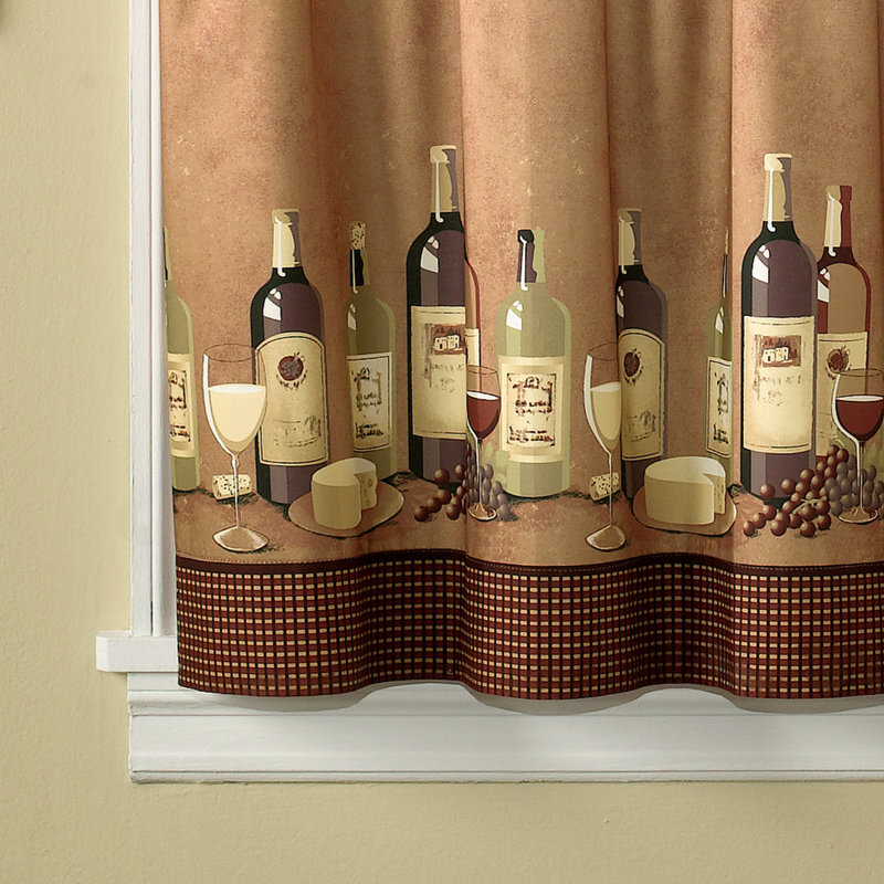 Linette Tailored 56'' W Kitchen Curtain in Brown, 56" W x 36" L