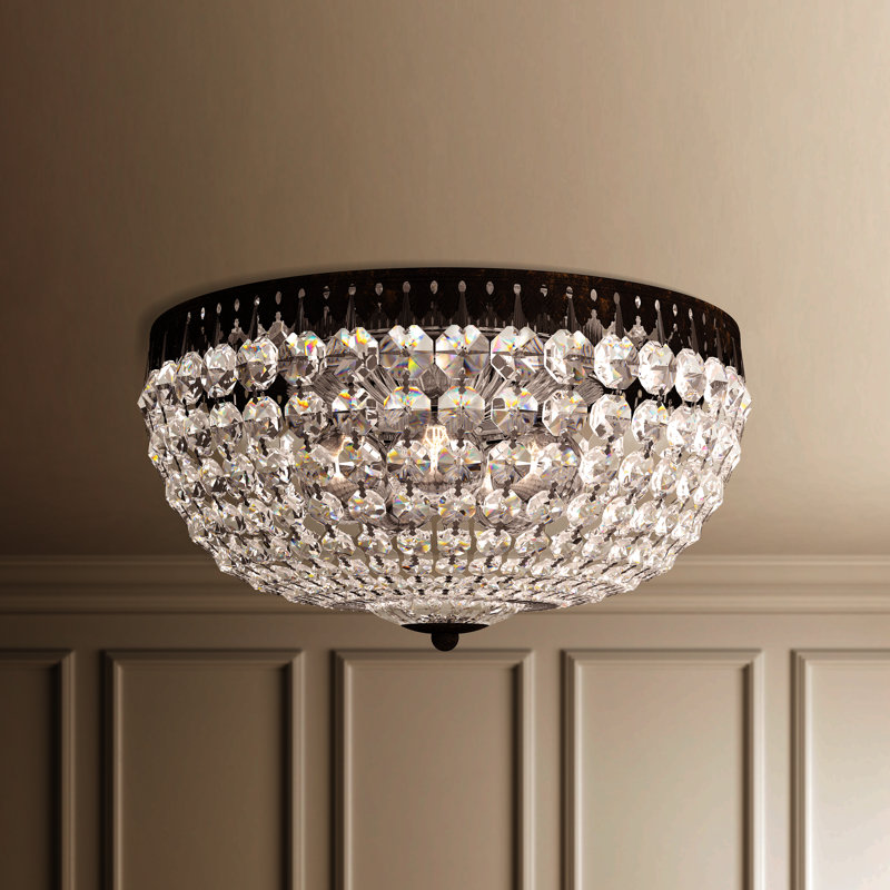 Petit 5 - Light Flush Mount, Polished Silver, Heritage Crystal