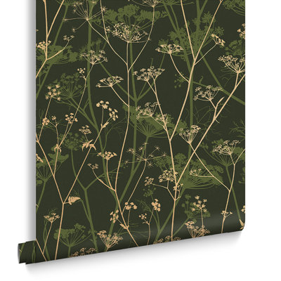 Floral Metallic Wallpaper Roll