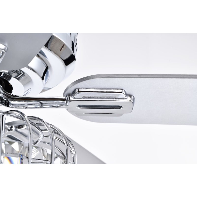 Ventilateur de plafond 52 po à 5 pales en cristal DEL avec télécommande et ensemble d'éclairage inclus