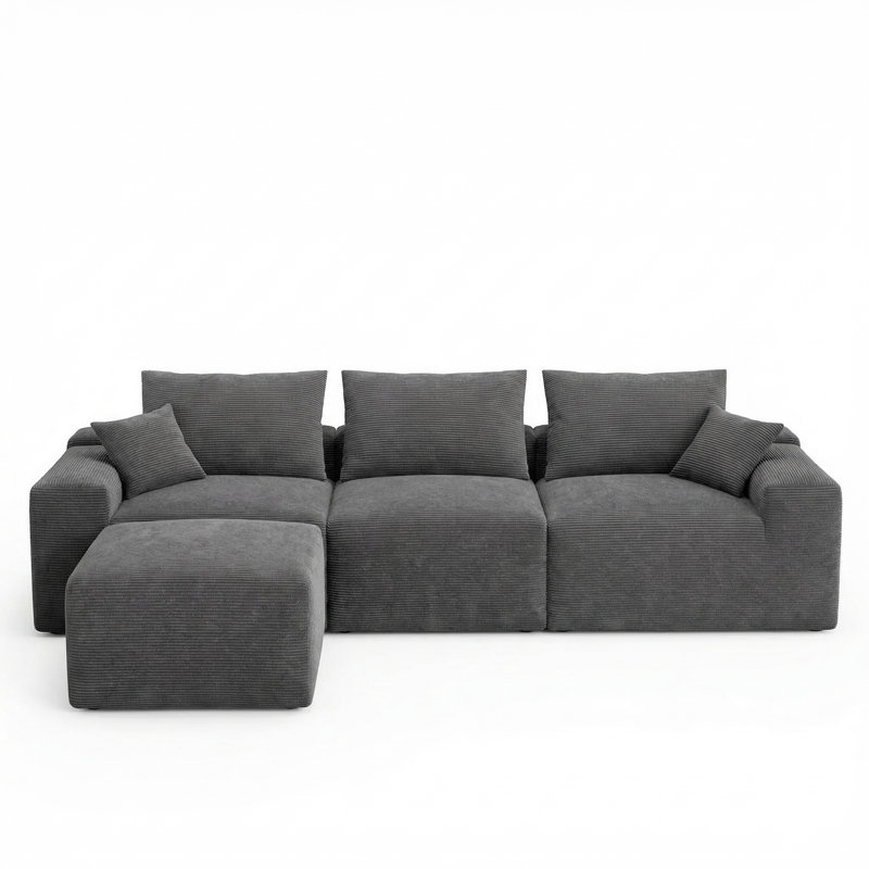 Haven 120" Modular Sectional Upholstery Sofa With Oversized Deep Seat