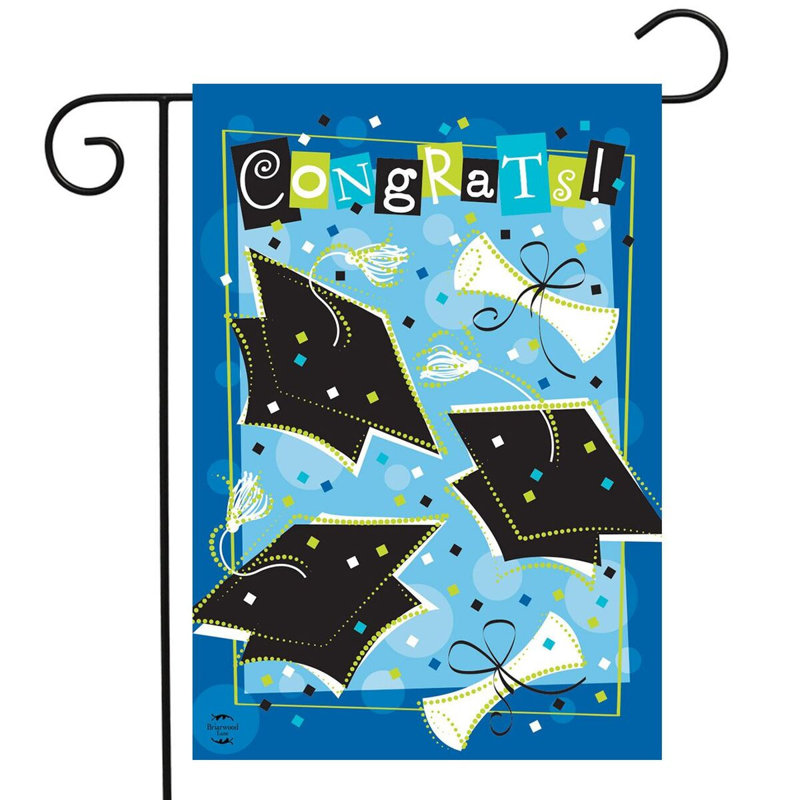 Drapeau de jardin Graduation Celebration, Bleu