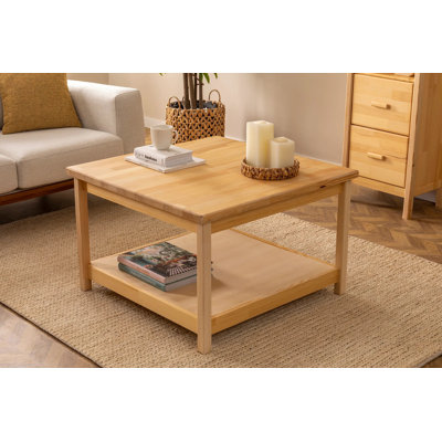Coffee Table with Storage Solid Wood Dallys 