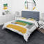 Green Minimalistic Abstract, pois noirs II - ensemble de housse de couette moderne - microfibre de polyester-66398999