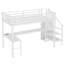 Lit mezzanine simple TG en métal avec bureau, port USB, armoire, tablette réglable, mezzanine haute pour enfants, adolescents, adultes