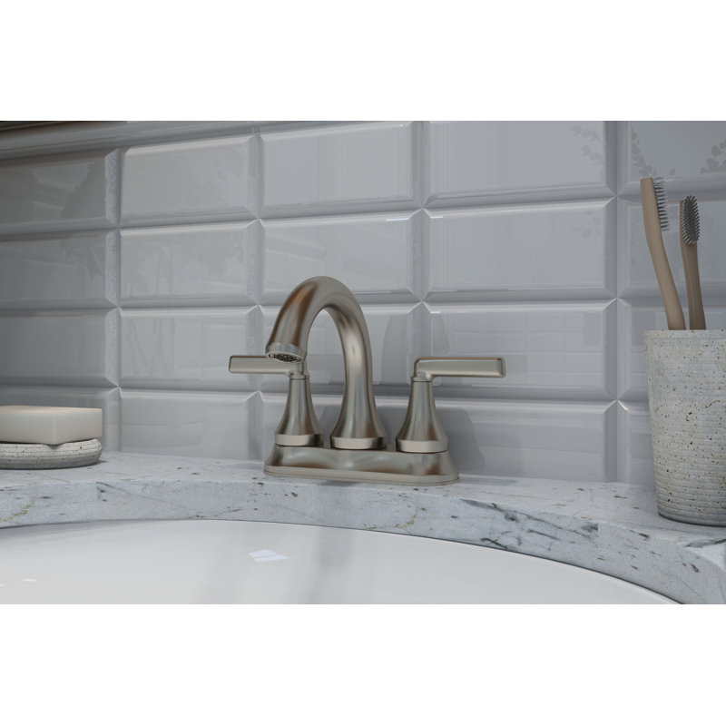 Birch Centerset Faucet with Push Pop Drain, Satin Nickel