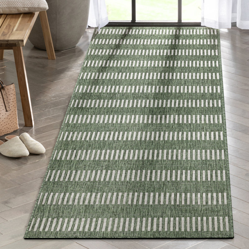 Well Woven Medusa Stria Geometric Flat-Weave Indoor/Outdoor Area Rug, Runner 80 x 300cm