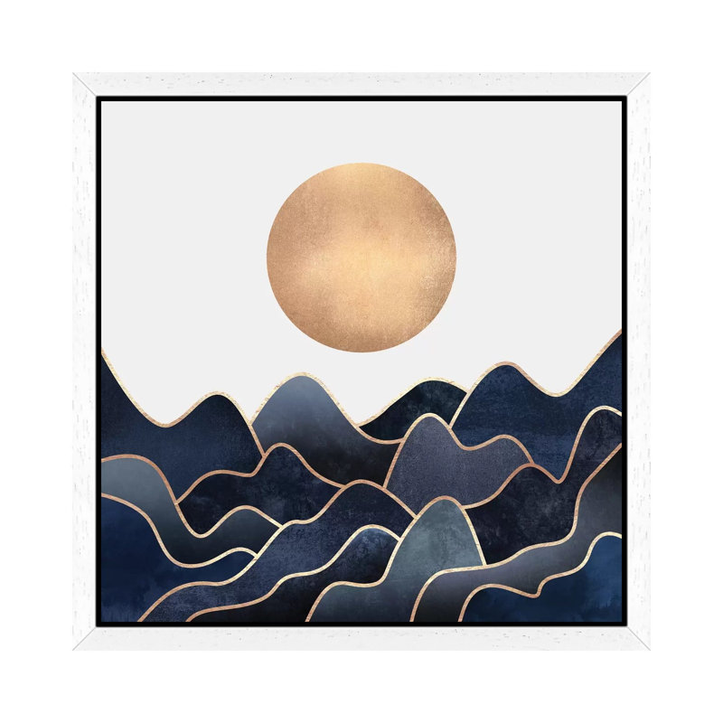 Waves - Floater Frame Print on Canvas, 66.04 cm H x 66.04 cm W, White Framed