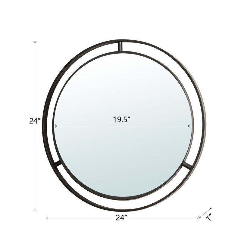 Terwilliger Metal Mirror, Black Antique, 24" x 24"