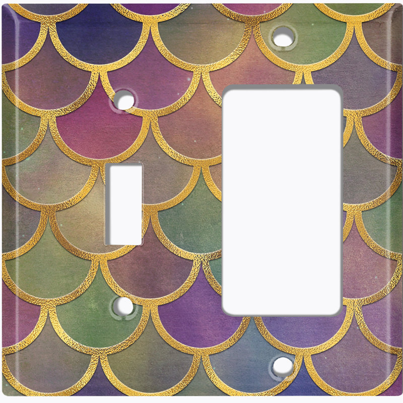 Plaque murale 2 bandes Mermaid, Mauve/vert