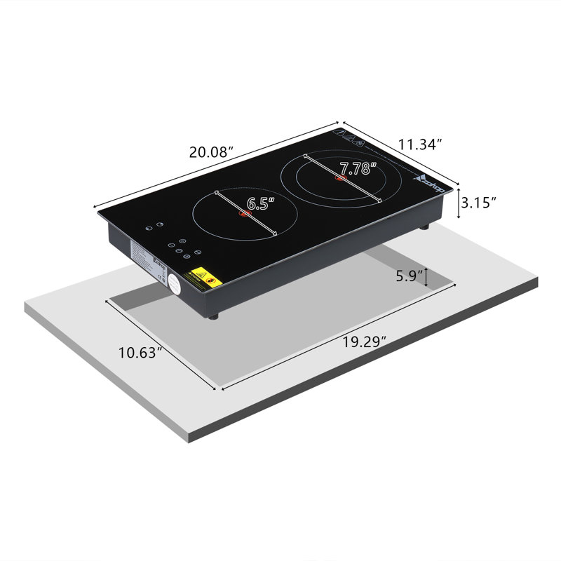 Winado Black Electric 2 Burner Cooktop