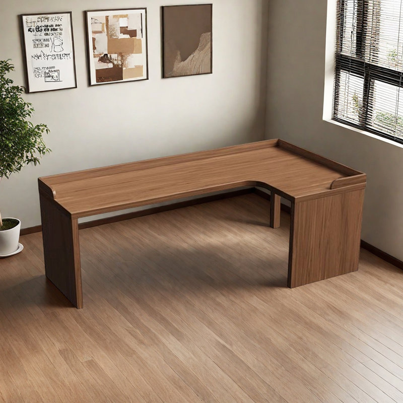 Bureau en L entièrement en bois massif, H 29,53 po x l 62,99 po x P 47,24 po