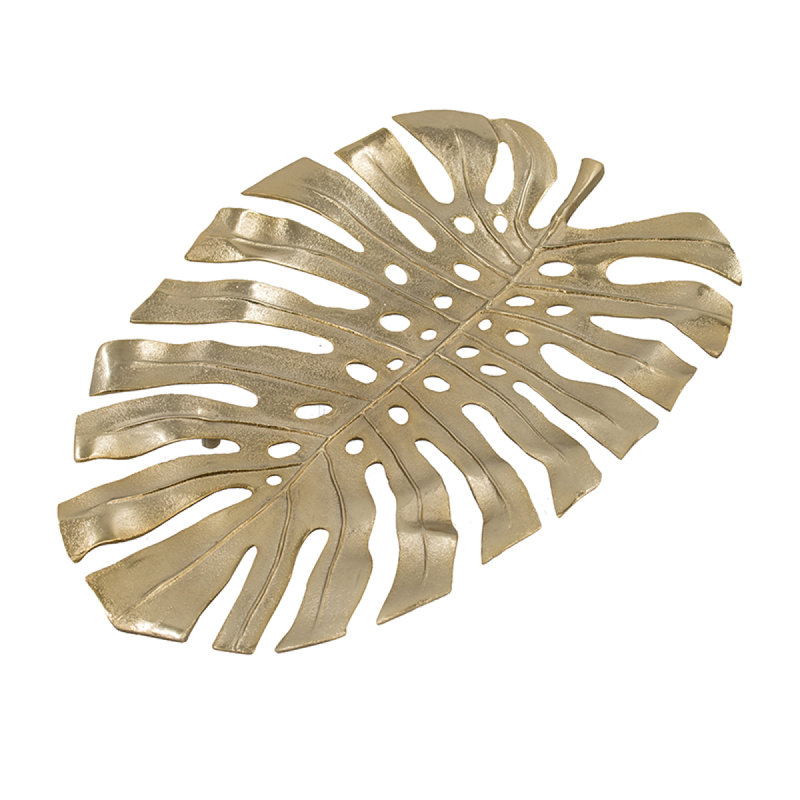 Décoration murale feuille d'or 24,8 x 17,3 x 2 po Monstera