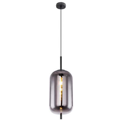 Sveta 1 - Light Black/Silver Single Pendant
