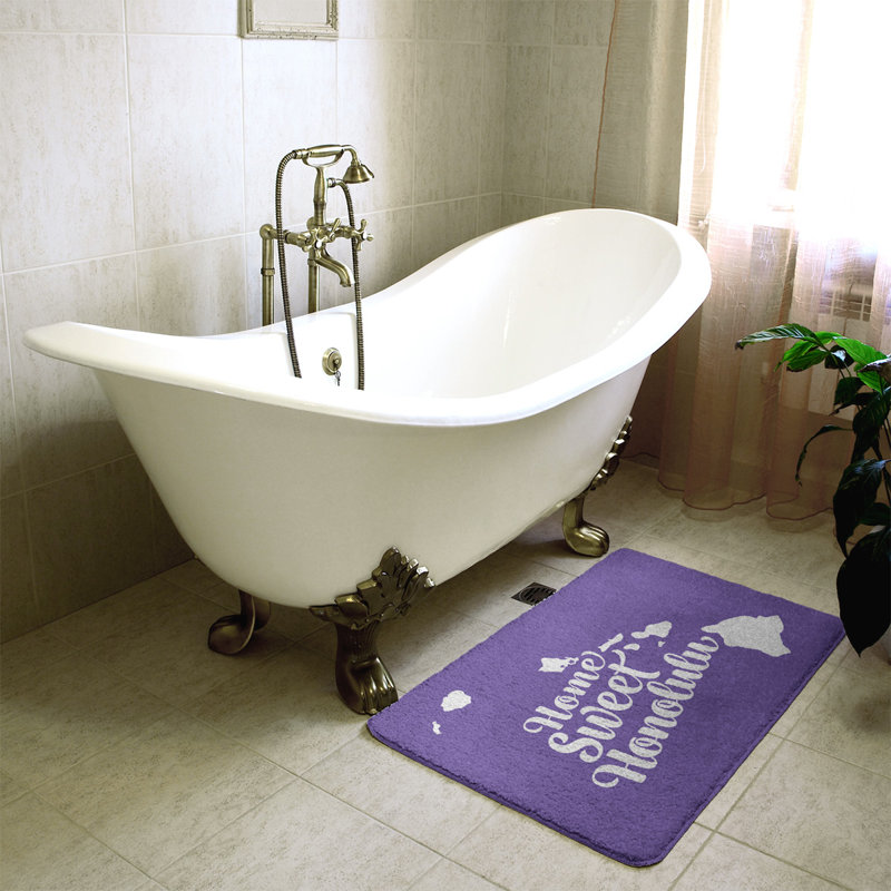 Tapis pour salle de bain honolulu hawaii, l 21 po x L 34 po, Mauve