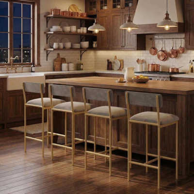 Counter Stool with Metal Frame