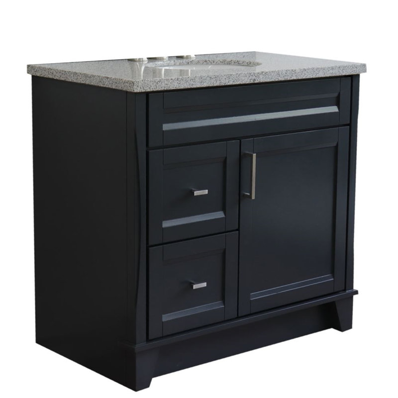 Ensemble de meuble-lavabo simple 37 po, Gris foncé, gris