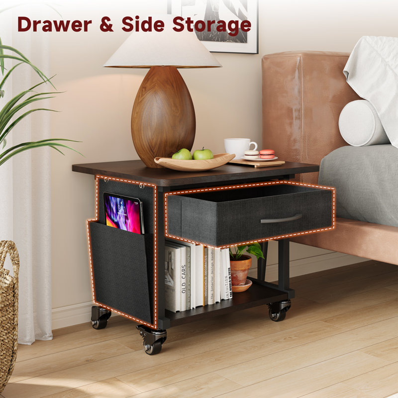 2 Tier Industrial-Grade Printer Stand with Storage, Printer Table with Storage & Drawer, Heavy Duty Shelf for Small Space, Office Organization for Home Office