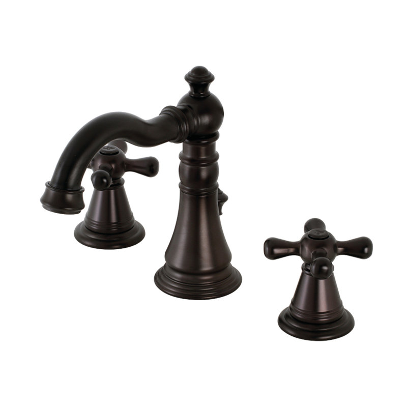 Robinet de salle de bain à large entraxe avec bonde, Bronze huilé