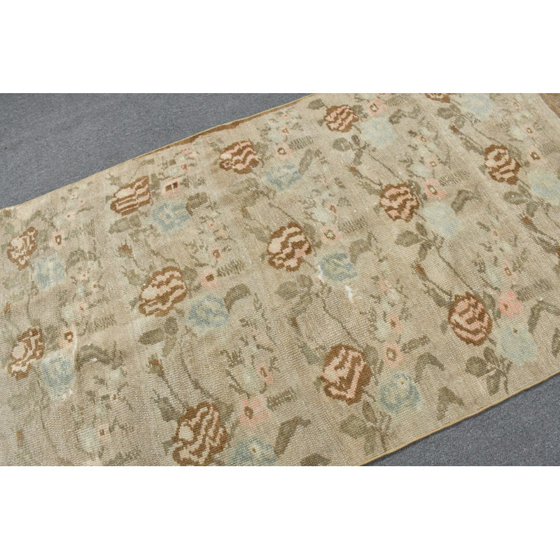 Tapis turc classique classique beige idéal pour la chambre à coucher, la décoration intérieure, le bureau ou le plancher brun / beige