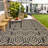 Reversible & Collapsible Outdoor Plastic Area Rug - Modern Abstract Low-Pile Carpet, Mark Resistant, Easy Clean for Patio, Camping, Picnic, RV-477737553-477737564