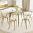 42"x42"x29.5" Modern Minimalist Table With Transparent Tempered Glass, Golden Metal Legs, For Home Decoration, Kitchen, Dining Room & Living Room, Easy Setup 42*42*29.5" Glass Table, Top Dining,