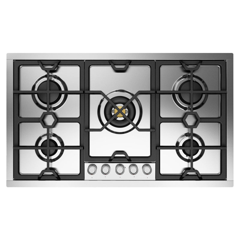 ILVE Panoramagic 36 inch Built-In Gas Cooktop with 5 Burners, in Stainless Steel (5 Sealed Burners), Natural Gas