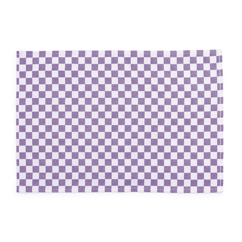 Flax Check Placemat, Set Of 4, Plum
