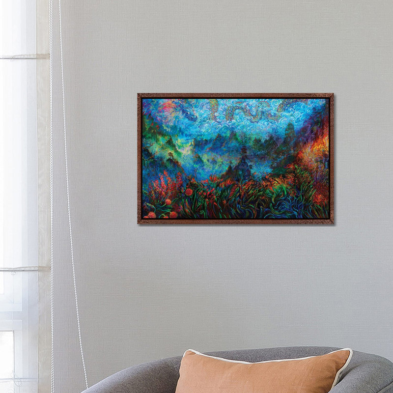 Stormy Splendor Dragon Ember by Iris Scott - Painting on Canvas, 66.04 cm H x 45.72 cm W, Brown Framed