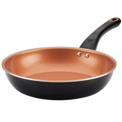 Farberware Glide Copper Ceramic Nonstick Frying Pan / Skillet, 10 Inch, Black